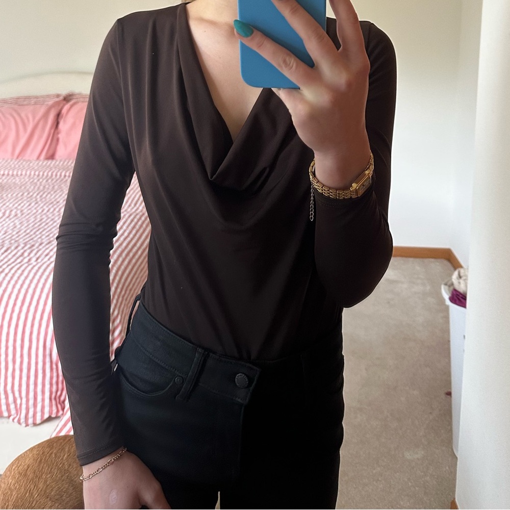 Cowl neck body suit
